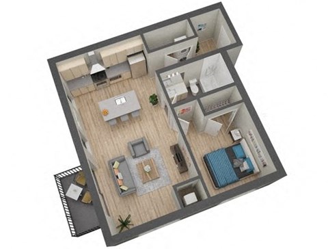 Ventura Floor plan 700 Sq.Ft. at The Whit, Minneapolis, 55404